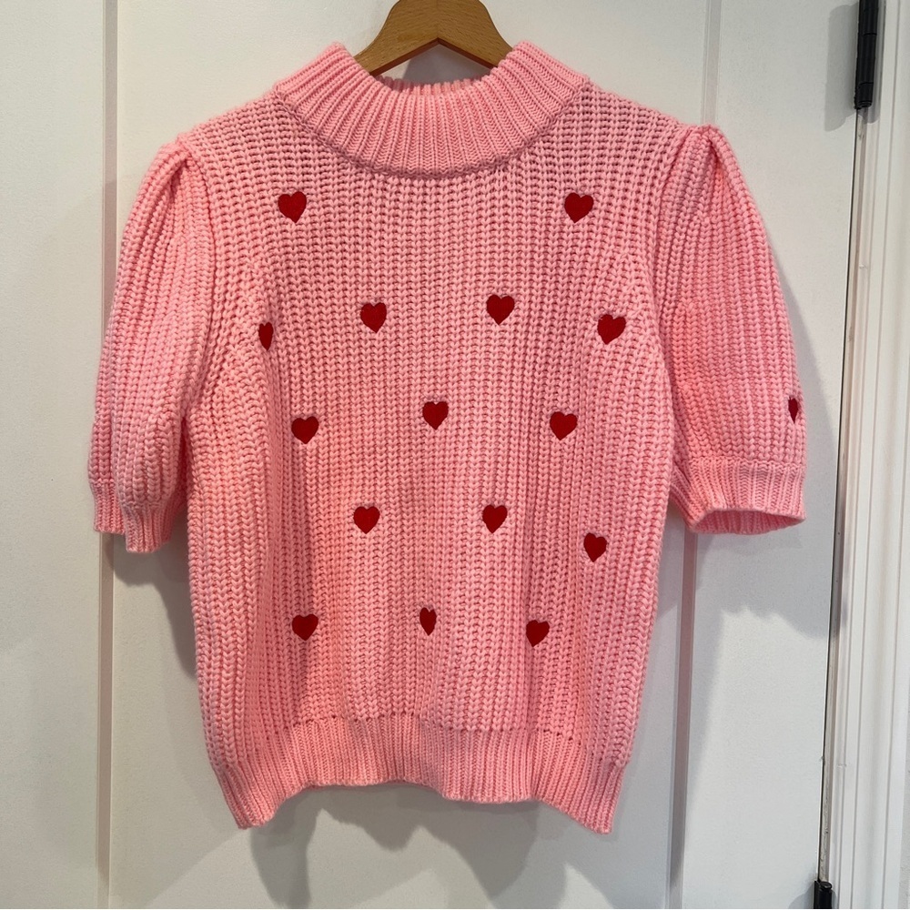 NWT English Factory Heart Shape Embroidery Sweater